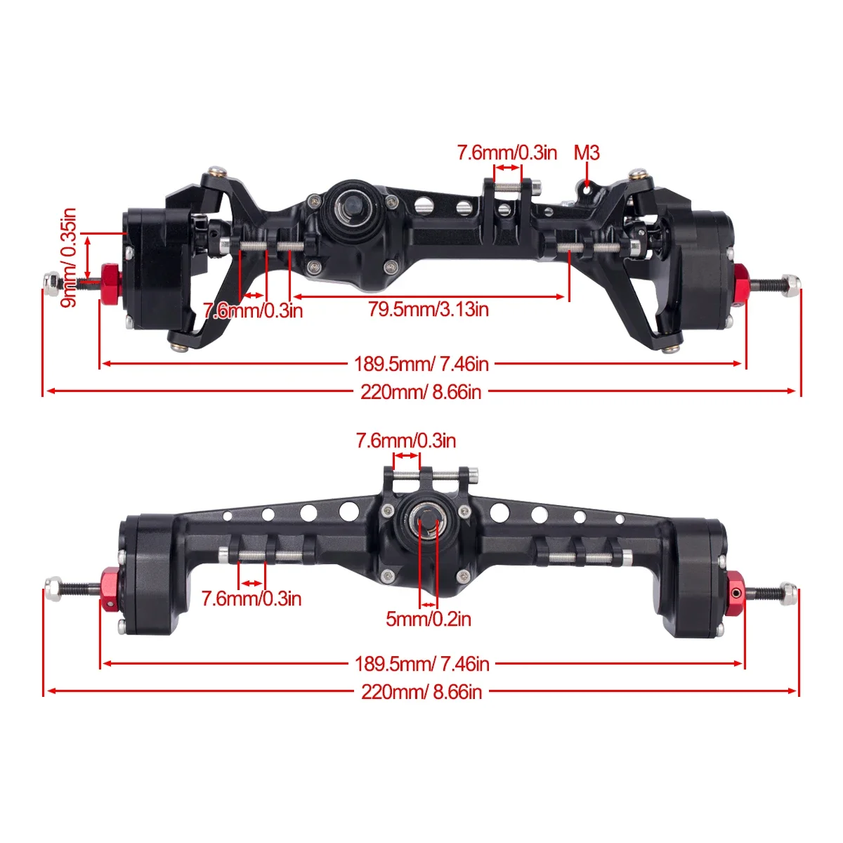 CNC Aluminum SCX10 III Front R - Rc Hobby Factory 评论和价格