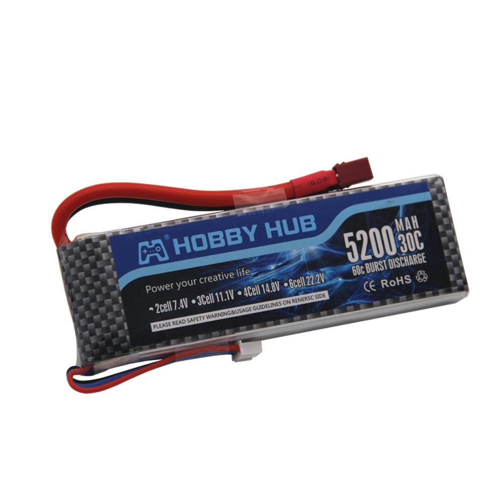7.4 V 5200 mAh 30C 2S 1P Lipo  - Rc Roc Hobby 评论和价格
